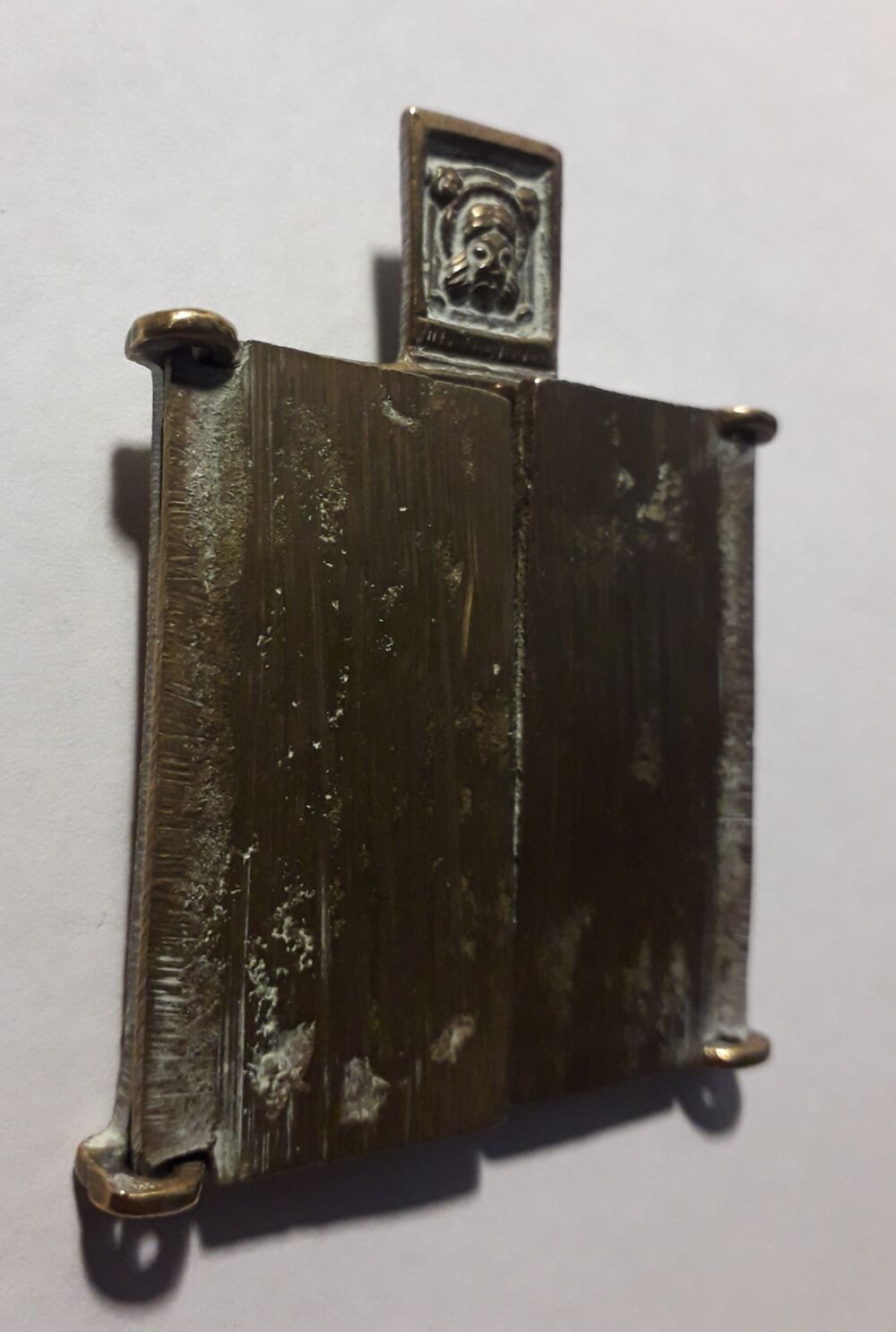 Triptyque ic&ocirc;ne en bronze : Russe Orthodoxe 