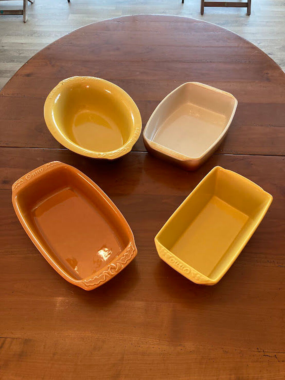 Lot de 4 Plats &agrave; gratin en terre, Onno et Malin Plaisir Décoration