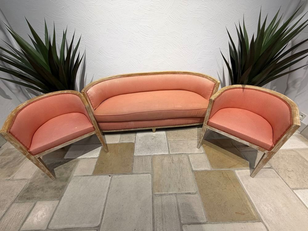 Salon vintage €" Canap&eacute; 2 places et 2 fauteuils assortis Meubles
