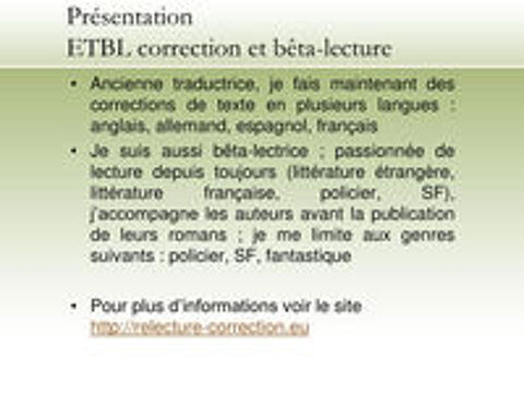   Correction de textes, bêta-lecture 