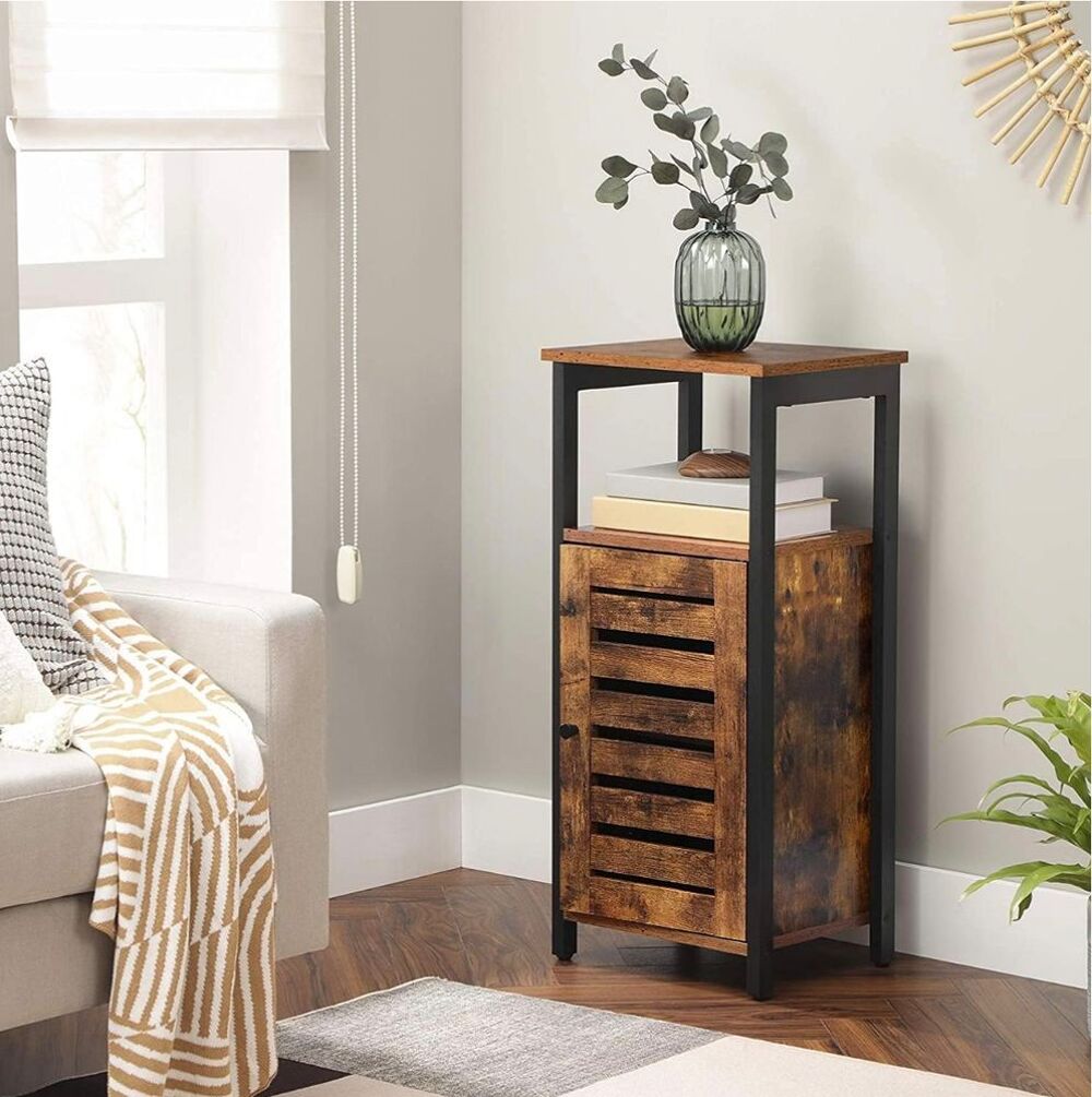Buffet de rangement marron et noir 2 portes 100 x 35 x 75 cm Meubles