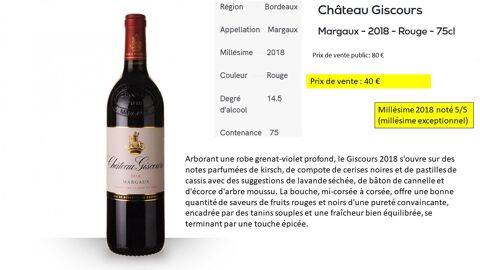 Ch�teau Giscours - Margaux 2018 40 Enghien-les-Bains (95)