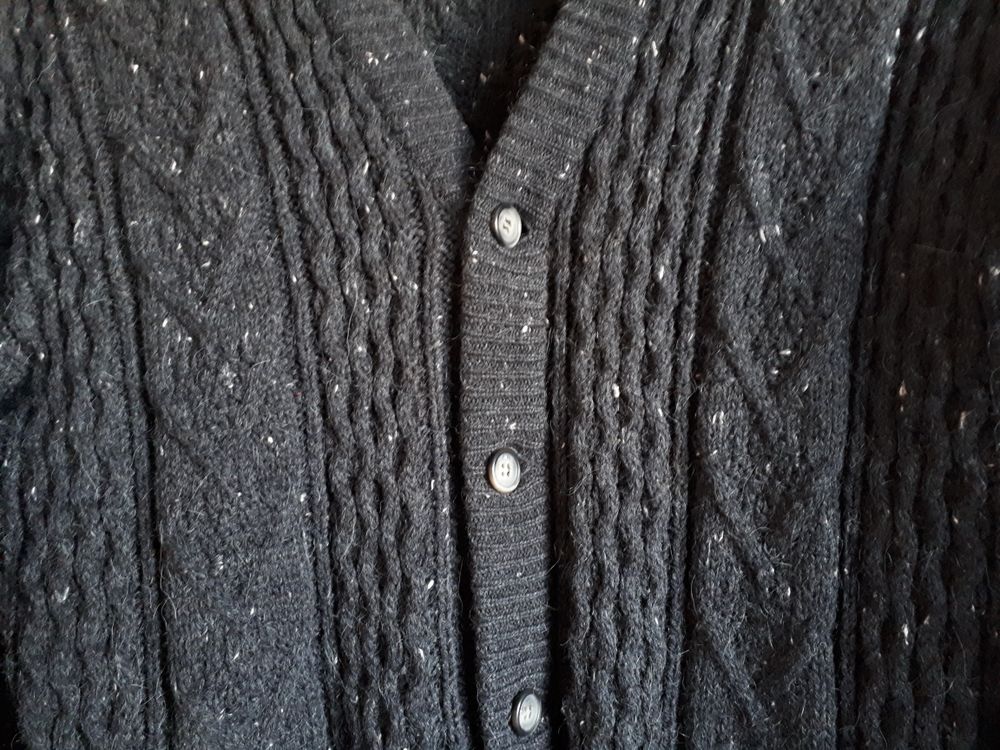 Gilet &agrave; torsades gris - TBE - L Vêtements