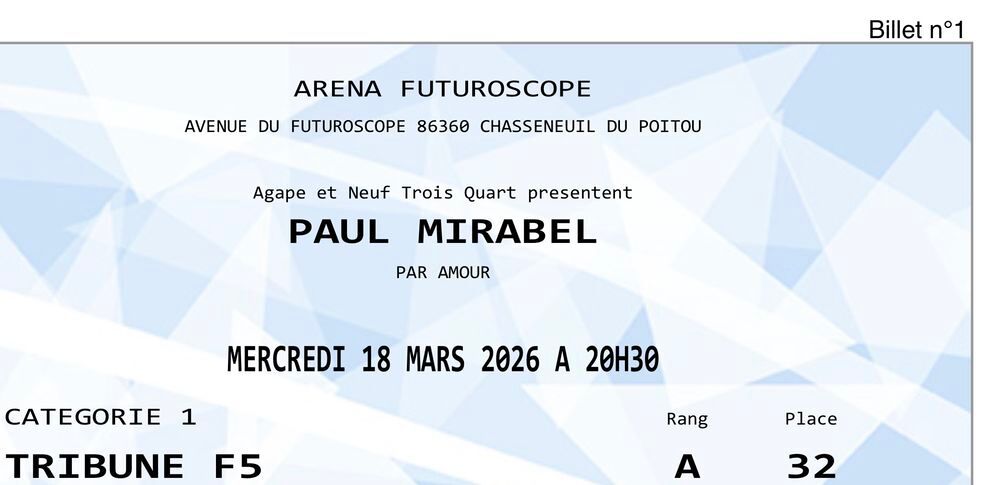 Paul Mirabel Poitiers 18/03 Billetterie
