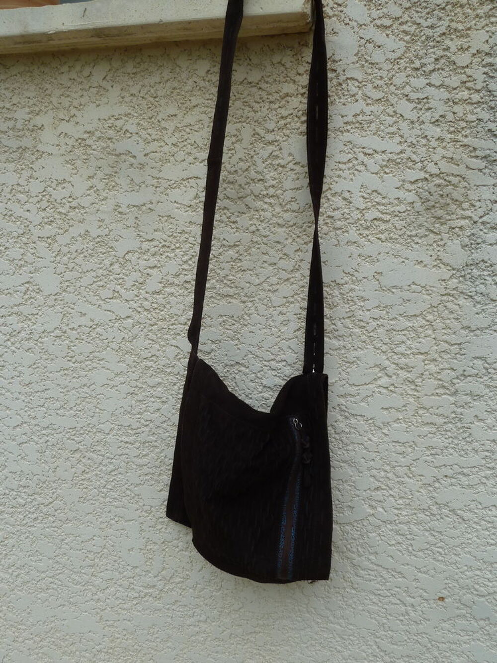 sac besace cuir samsonite marron turquoise Maroquinerie