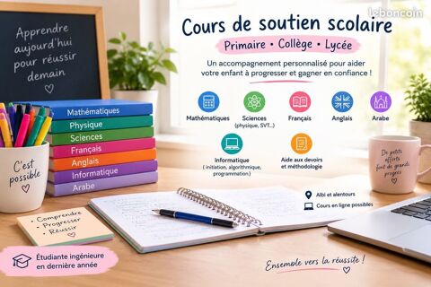 Cours de soutien scolaire en ligne ? du primaire au lyc&eacute;e 0 81000 Albi