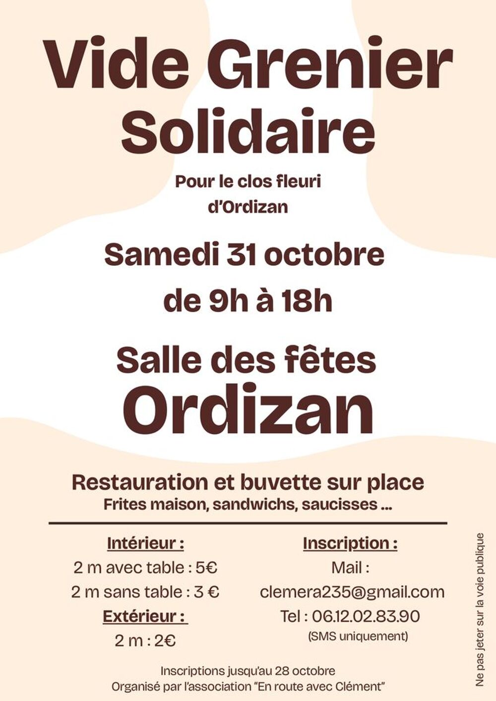 Vide grenier Solidaire - Samedi 31 Octobre 2026 - Ordizan Vide grenier, marché aux puces, braderie