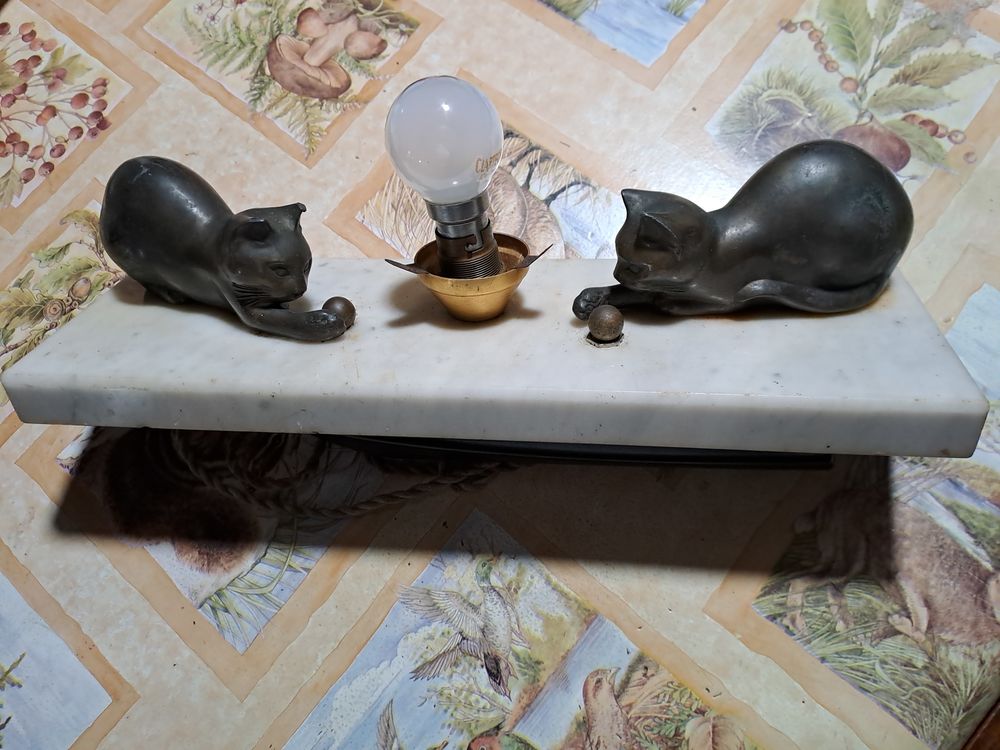 chat lampe ancienne 