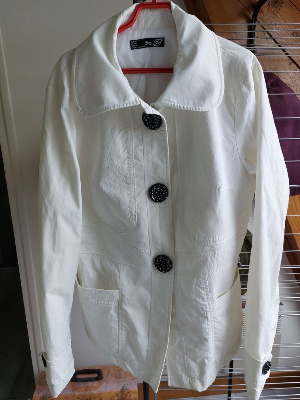 imper 3/4 blanc doubl&eacute; t.M quasi neuf Vêtements