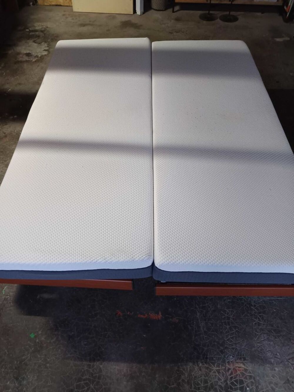 Double sommier &eacute;lectrique avec double matelas Emma Meubles