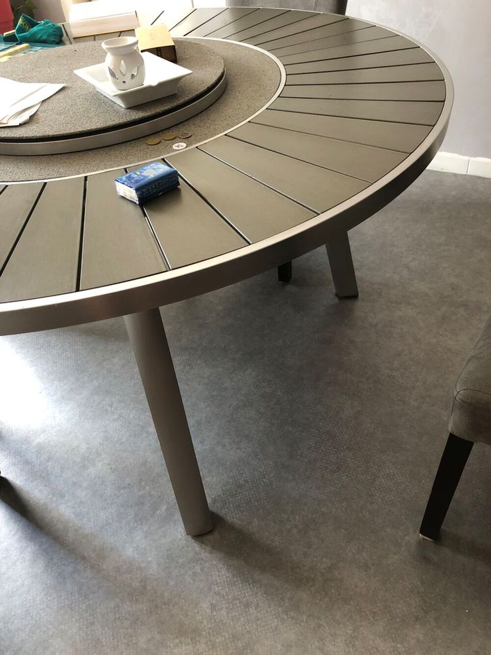 table ronde bois et metal Meubles