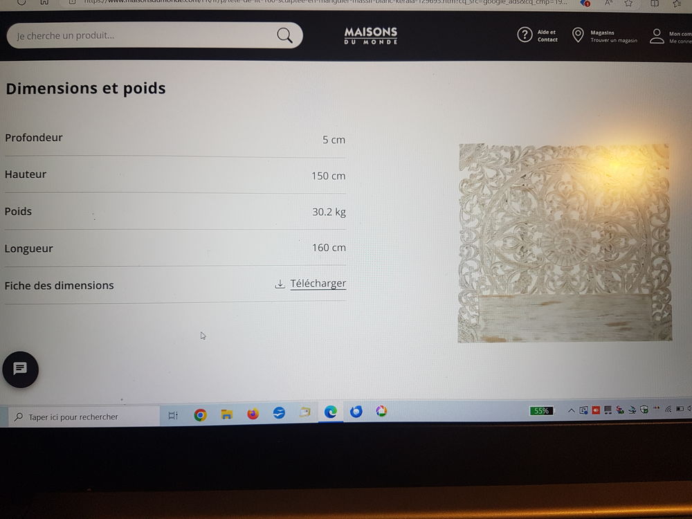 tete de lit en bois de manguier
maison du monde
Décoration