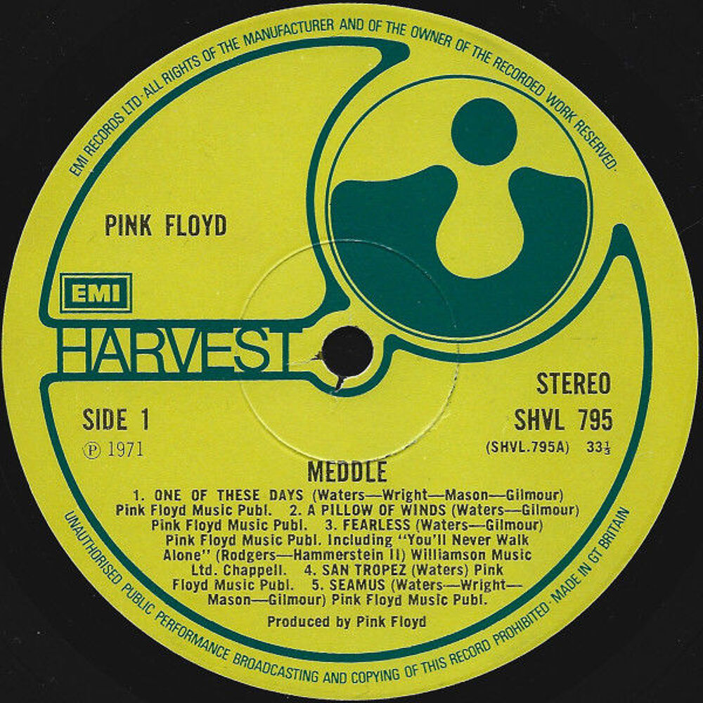 Disque vinyl 33 T Pink Floyd - Medle (1971) CD et vinyles