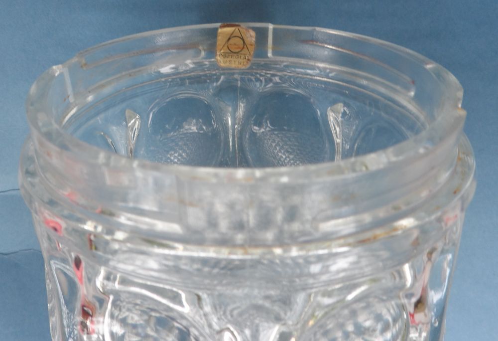 Seau &agrave; glace Oberglas Austria taille diamant, vintage ans 60 Cuisine