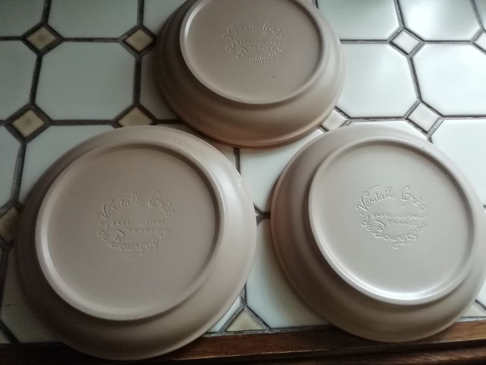 3 assiettes creuses BP v&eacute;ritable gr&eacute;s vintage 1970 Cuisine