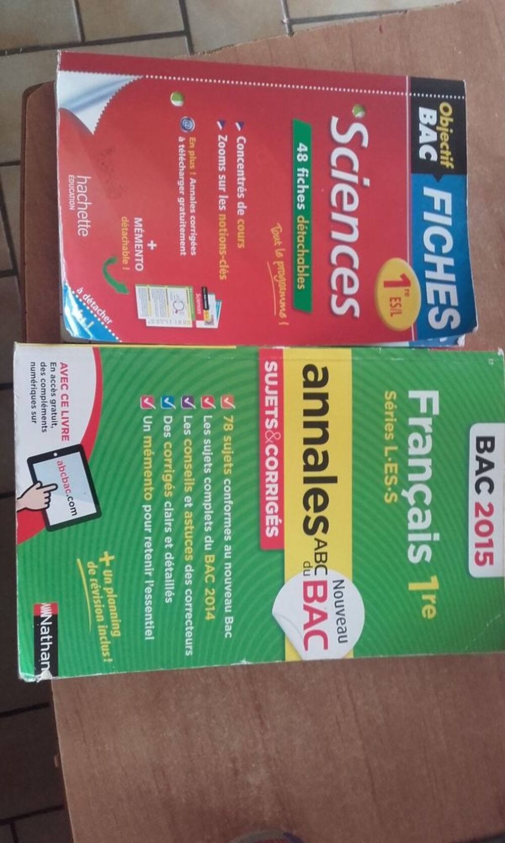 Annales Bac Fran&ccedil;ais 
+ Fiches de r&eacute;visions Sciences Livres et BD
