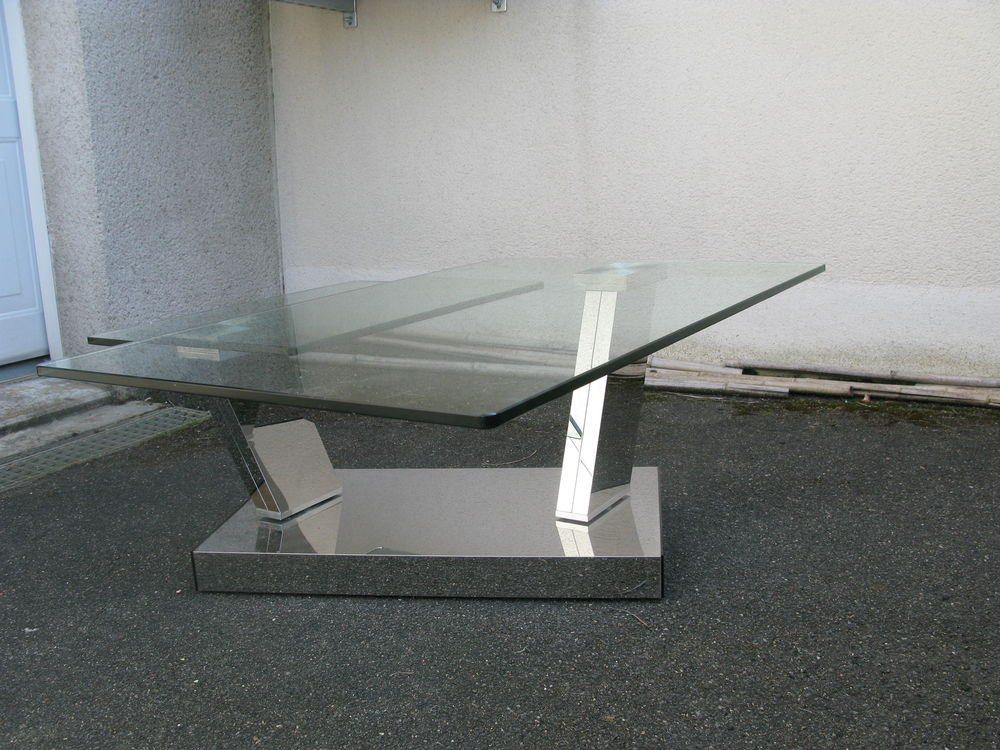 table basse 2 plateaux en verre Meubles