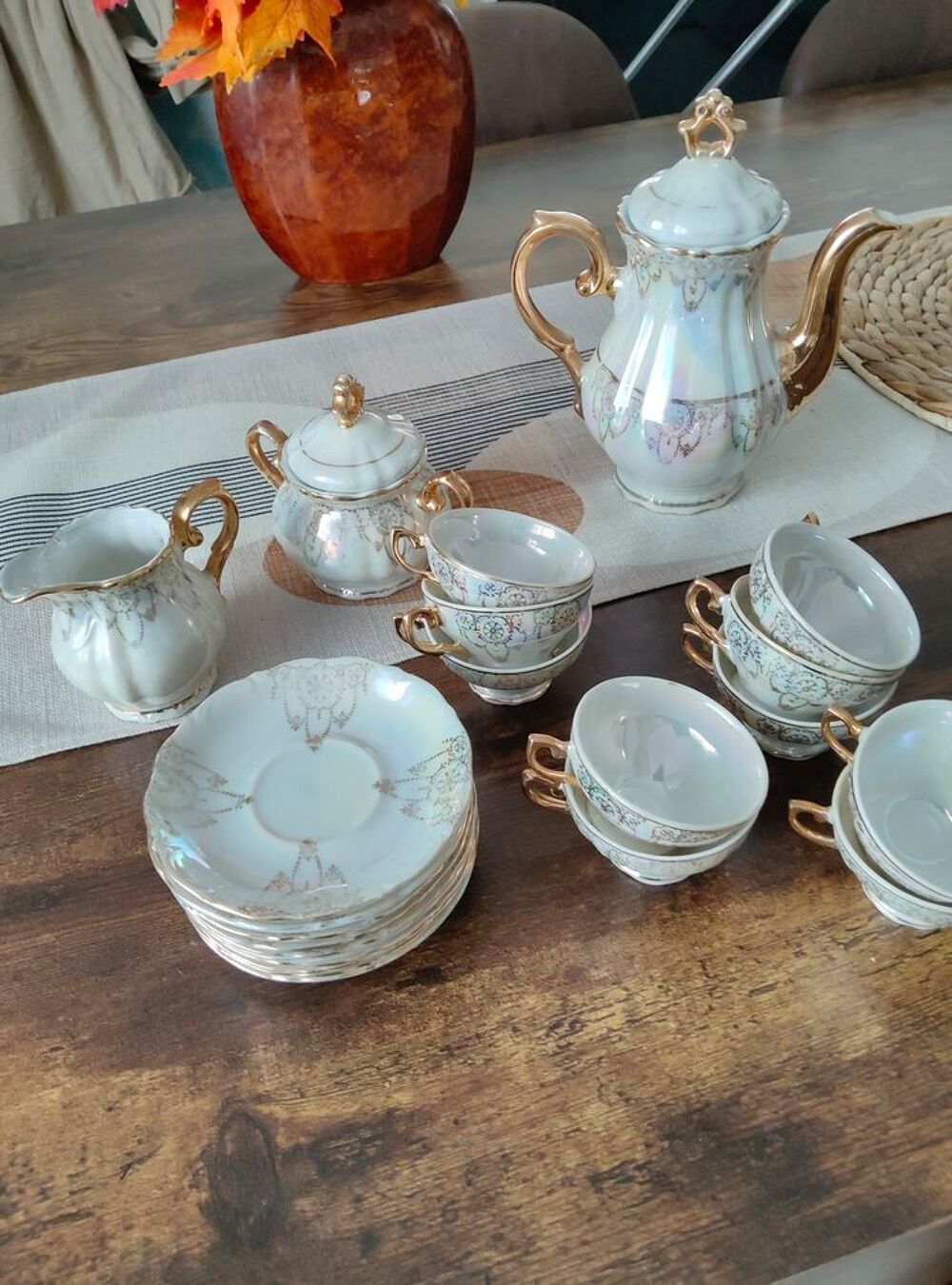 Service caf&eacute; vintage porcelaine italienne Décoration