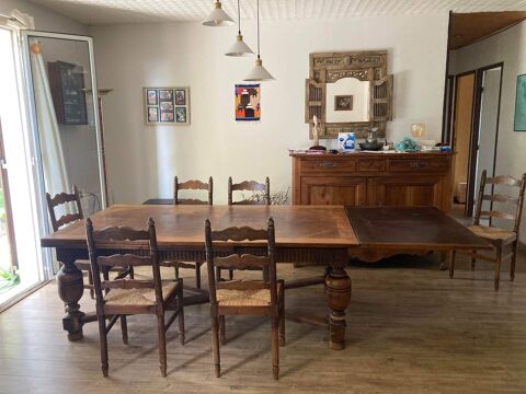Table ancienne et buffet merisier 8 chaises 400 Sainville (28)