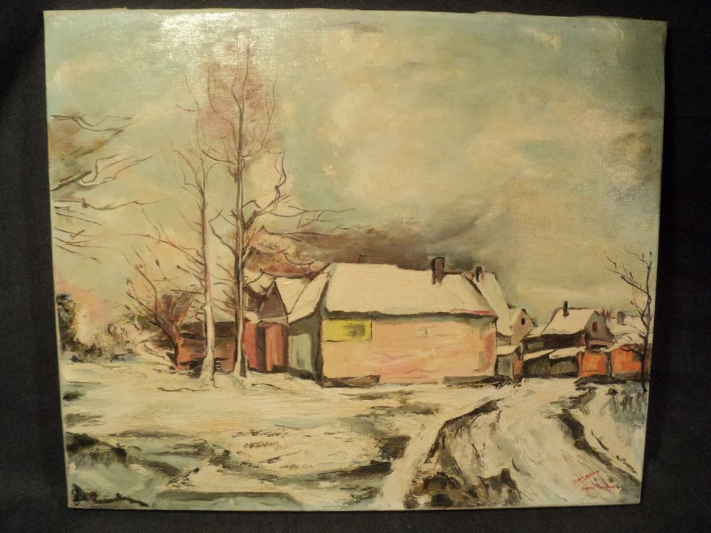 Tableau Paysage d'Hiver d'Apr&egrave;s Maurice de Vlaminck. Dcoration