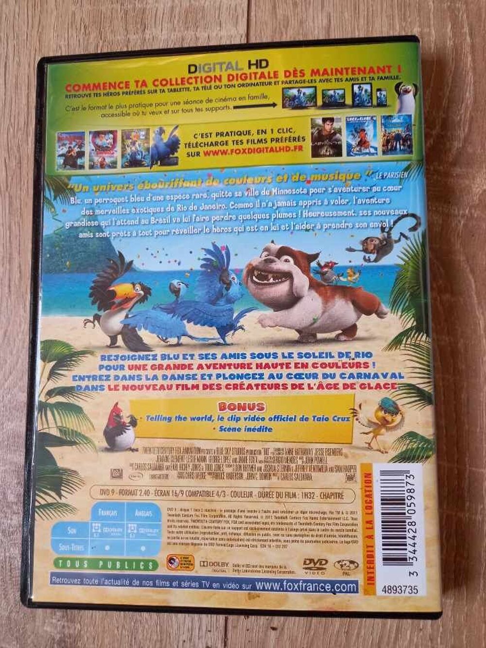 Dvd - Rio- animation DVD et blu-ray