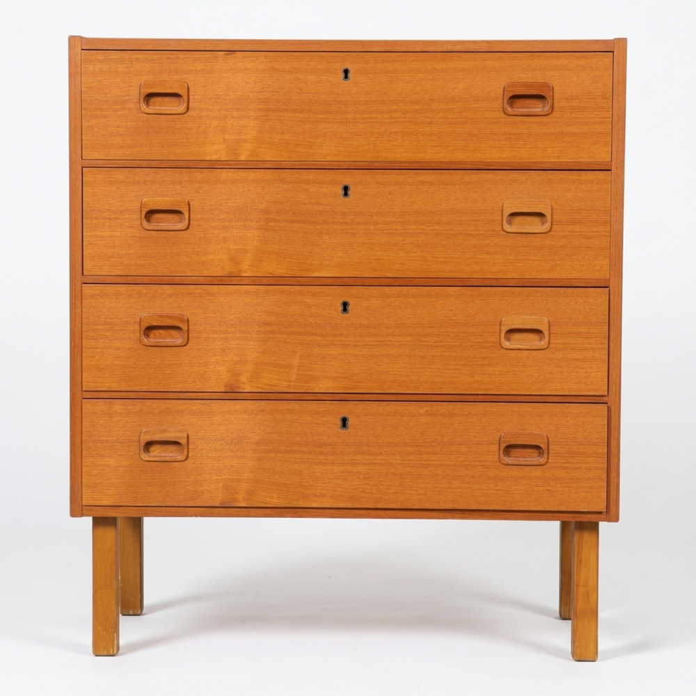 Commode vintage scandinave en teck &agrave; 4 tiroirs, Danemark Meubles