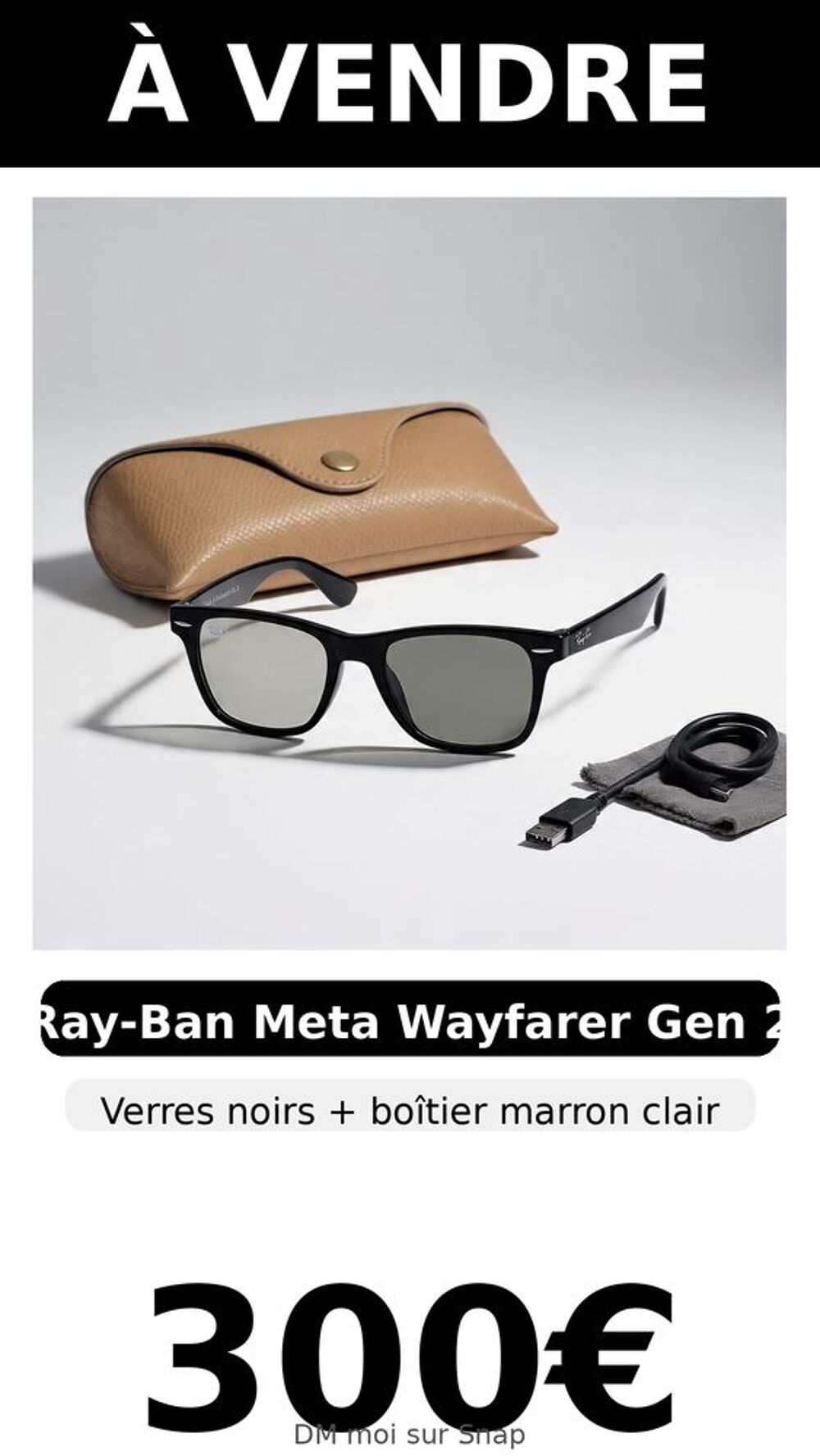 Ray-Ban Meta Wayfarer Gen 2 - Noir Mat - Comme Neuve Accessoires
