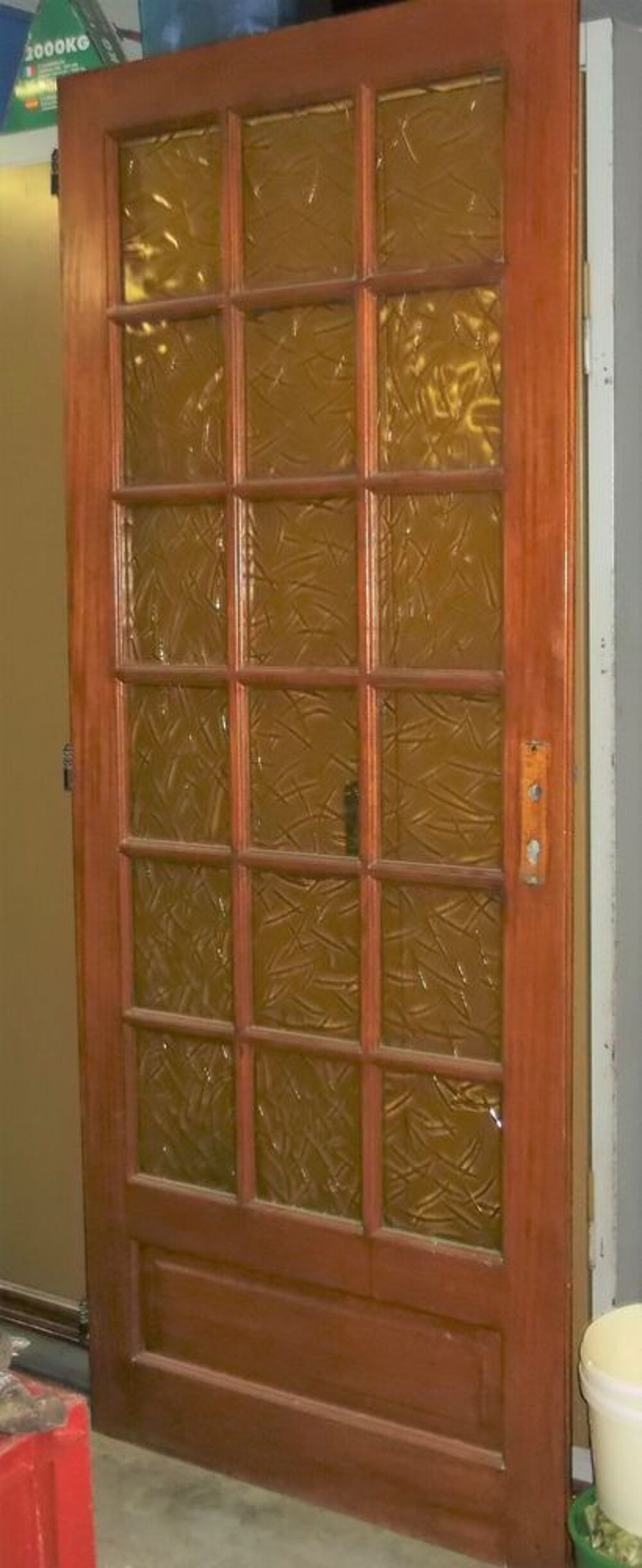 Porte ch&ecirc;ne dor&eacute; avec moulures &agrave; carreaux SANS cadre Bricolage
