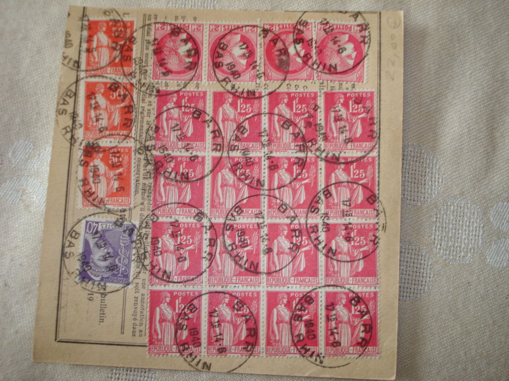 Timbres France sur carte 