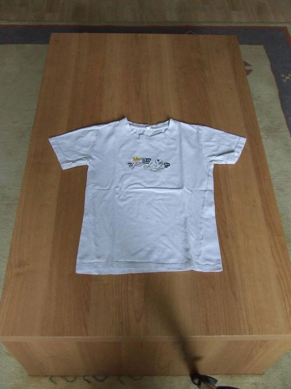 Tee-shirt manches courtes, blanc motif rebel, 12&nbsp;ans, TBE Vêtements enfants