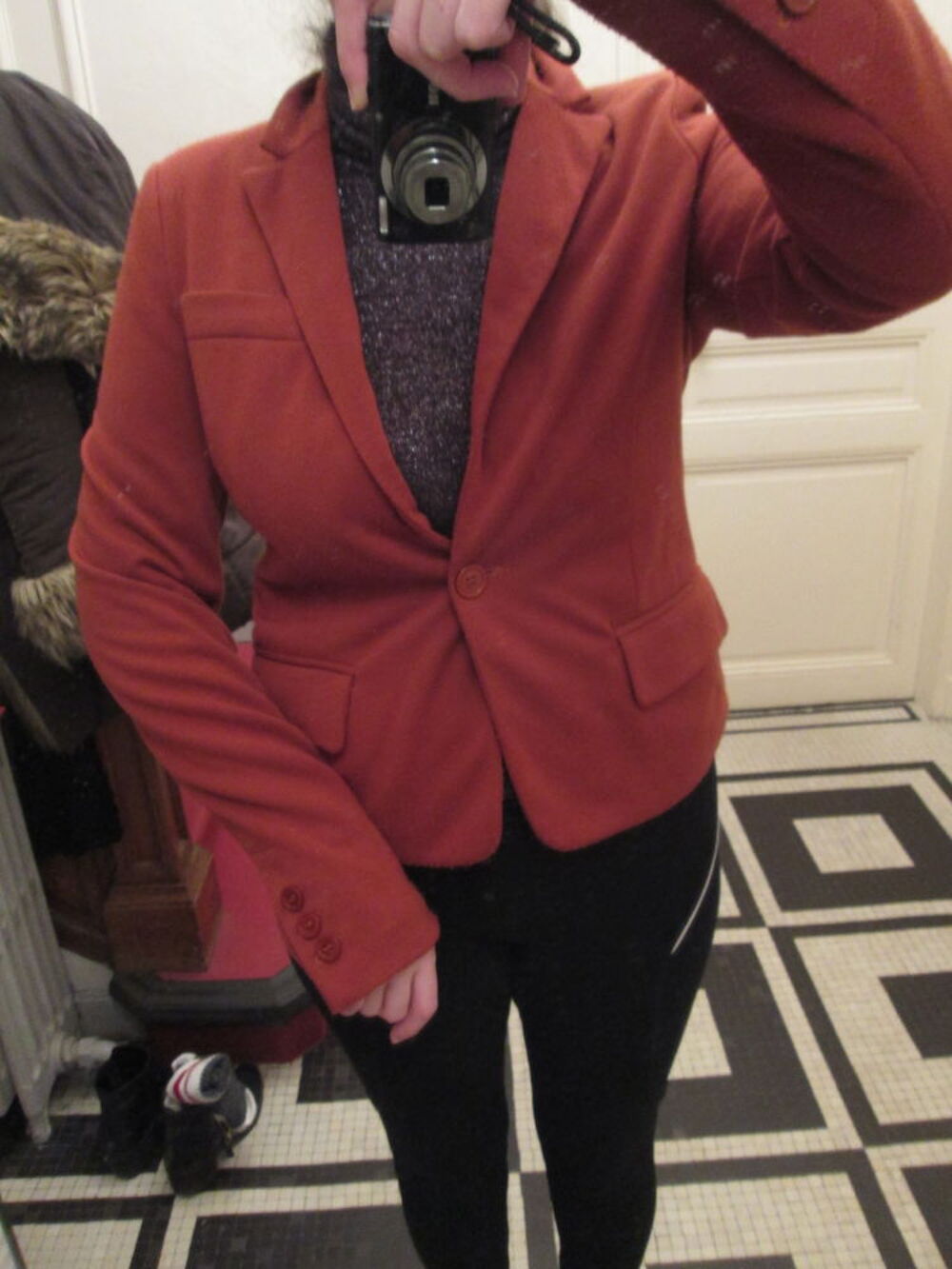 Veste brique coton et polyester Vêtements