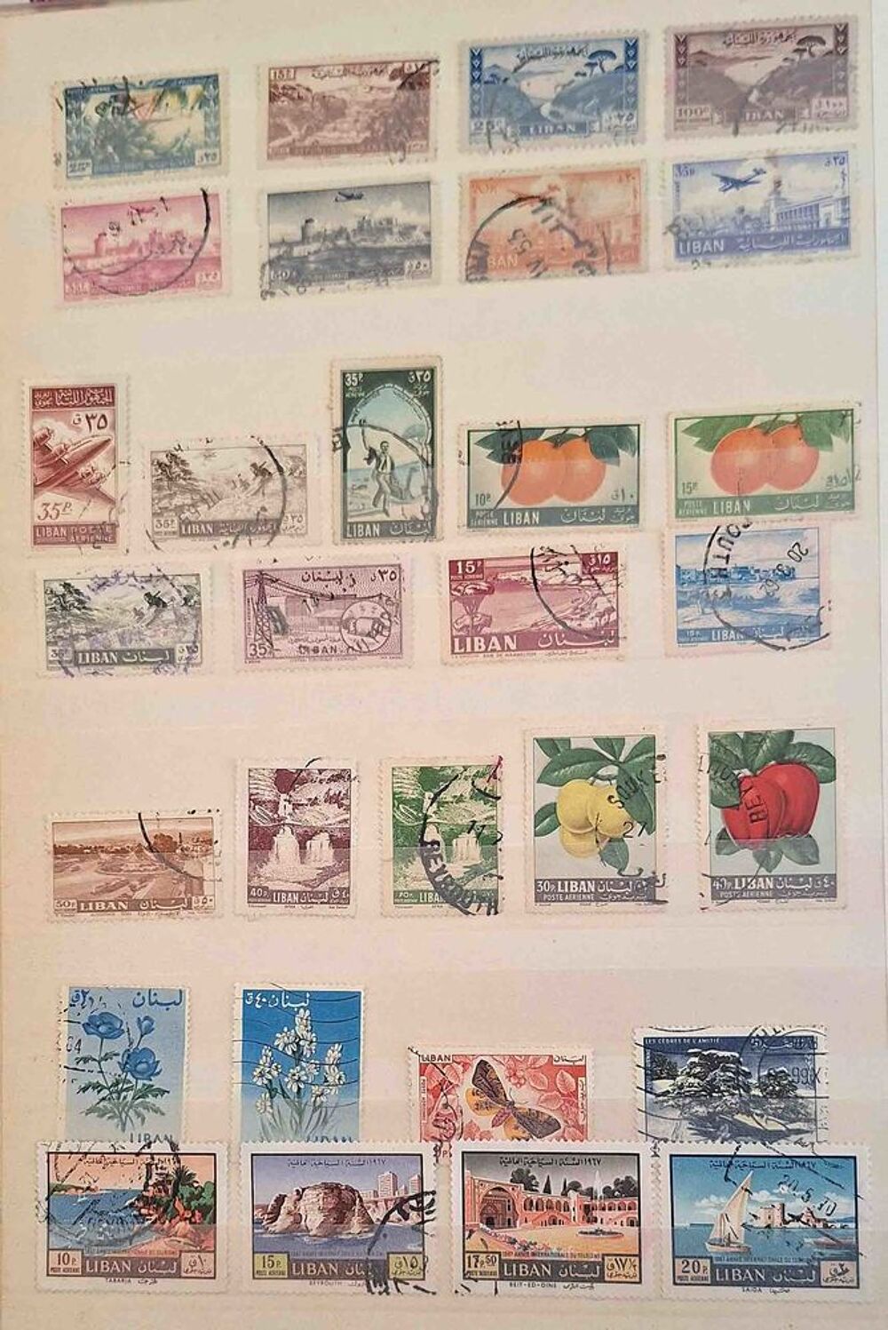 S&eacute;rie de timbres de collection du Liban 
