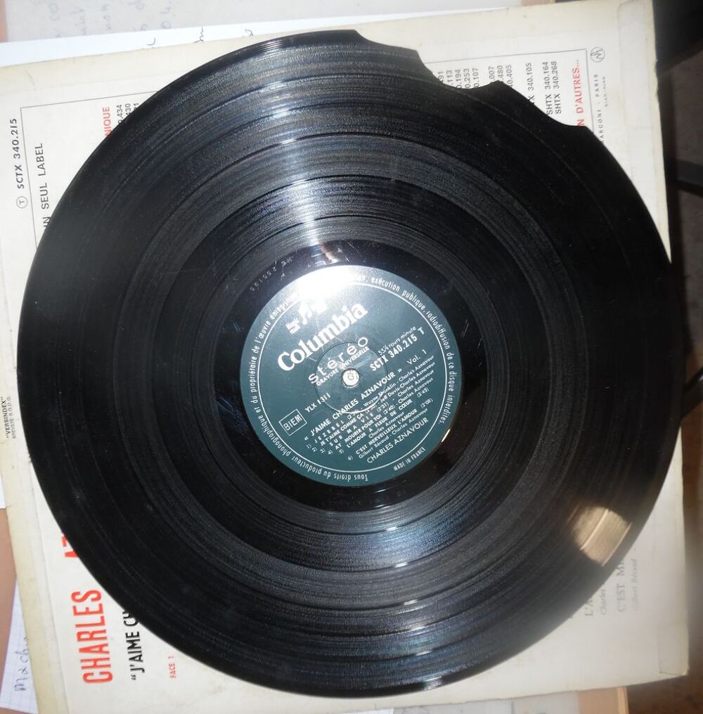 Charles AZNAVOUR Pochette pour 33 Tours disque HS CD et vinyles