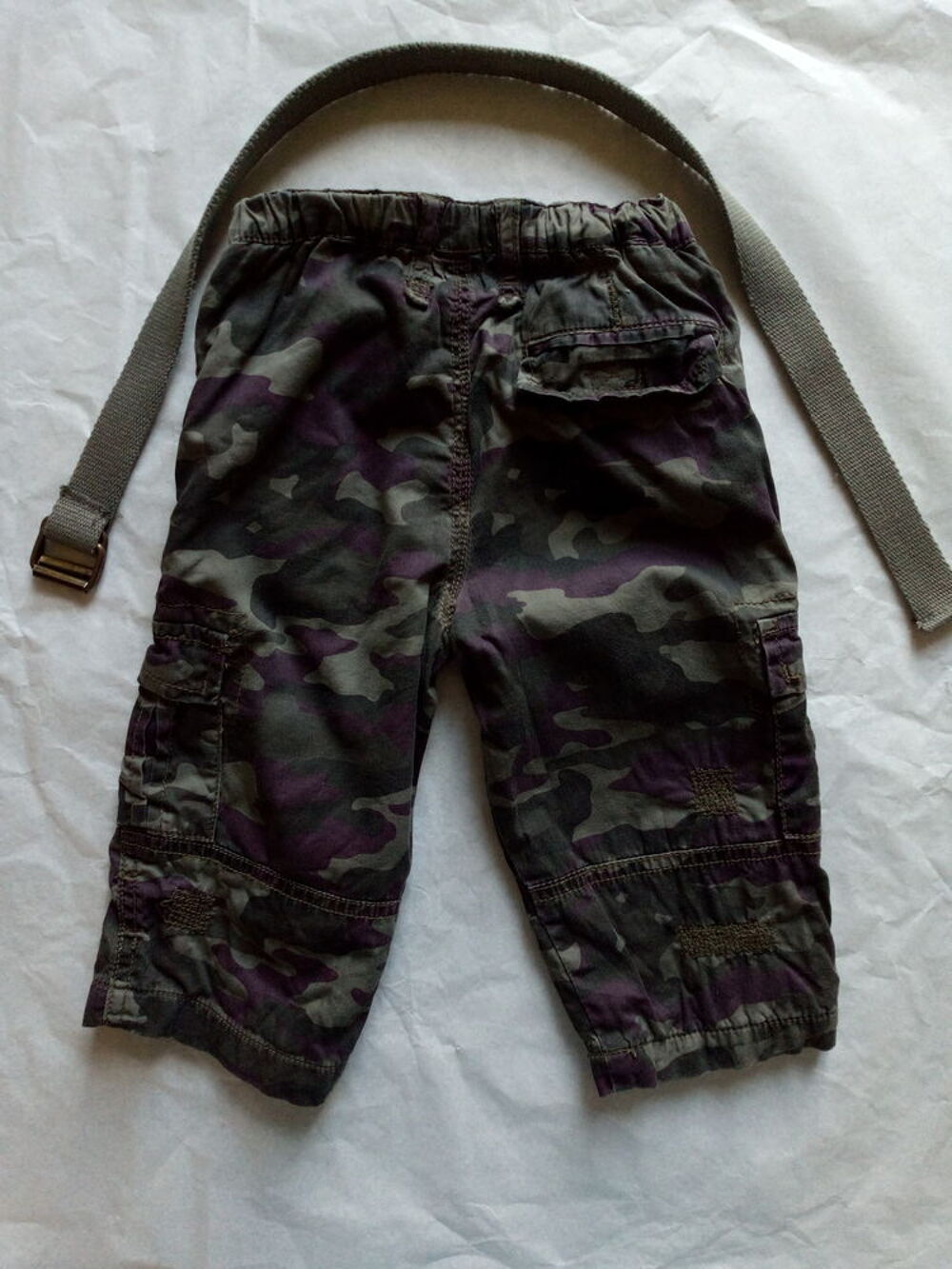 Pantalon Cargo/Battle?kaki/gris/violet?Bout'chou-12 mois Puriculture