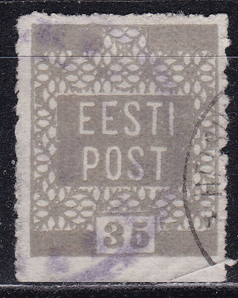 Timbres EUROPE-ESTONIE-1918 YT 3A brun gris 7 Lyon 5 (69)