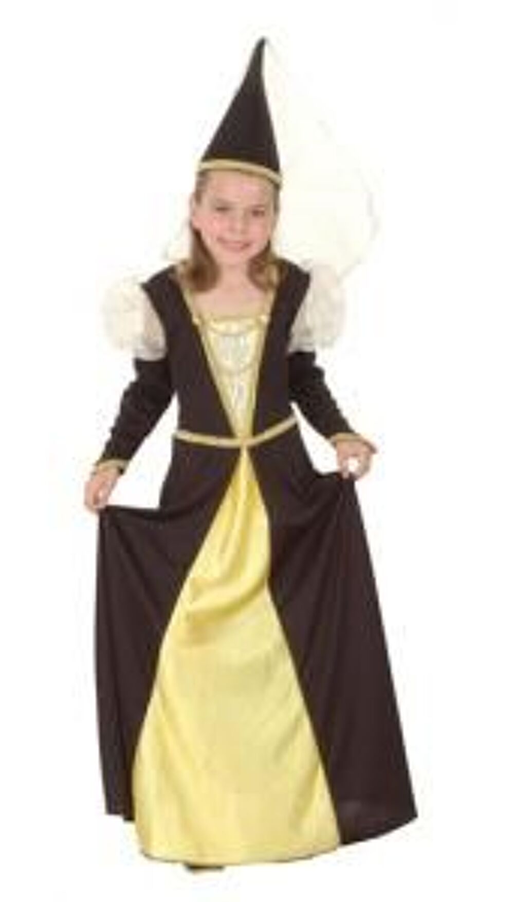 costume Princesse m&eacute;di&eacute;vale noir et or 7/9 ans Jeux / jouets