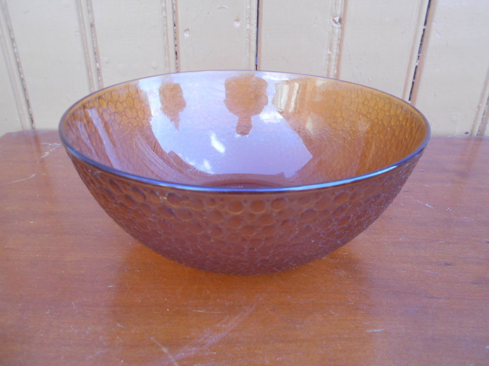 SALADIER verre jaune " Duralex " Décoration