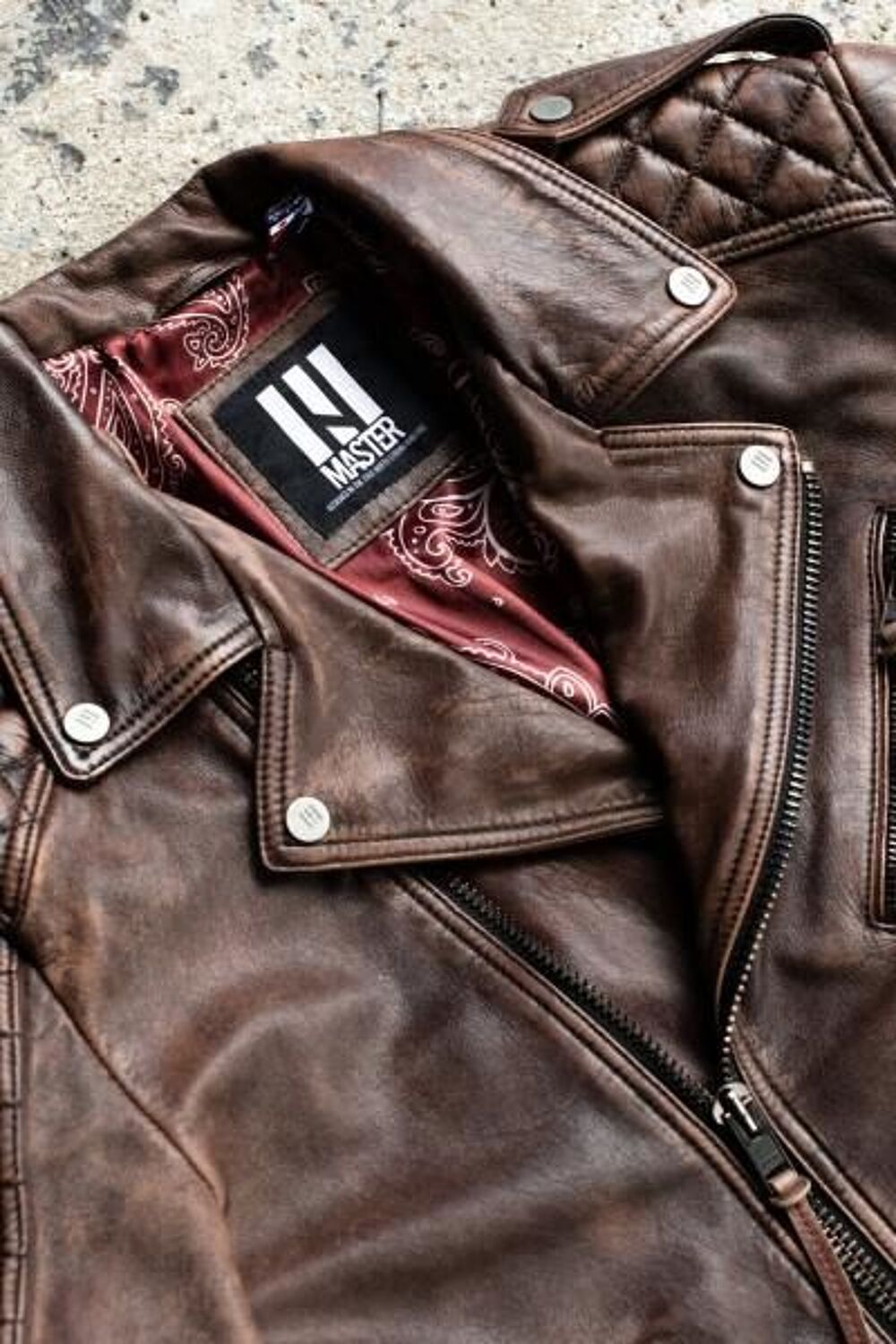 PERFECTO MARRON VIEILLI EN CUIR DE VACHETTE Vêtements