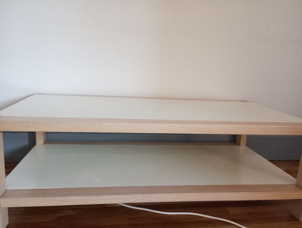 Grande table basse 120x60 cm double plateau avec rangement Meubles