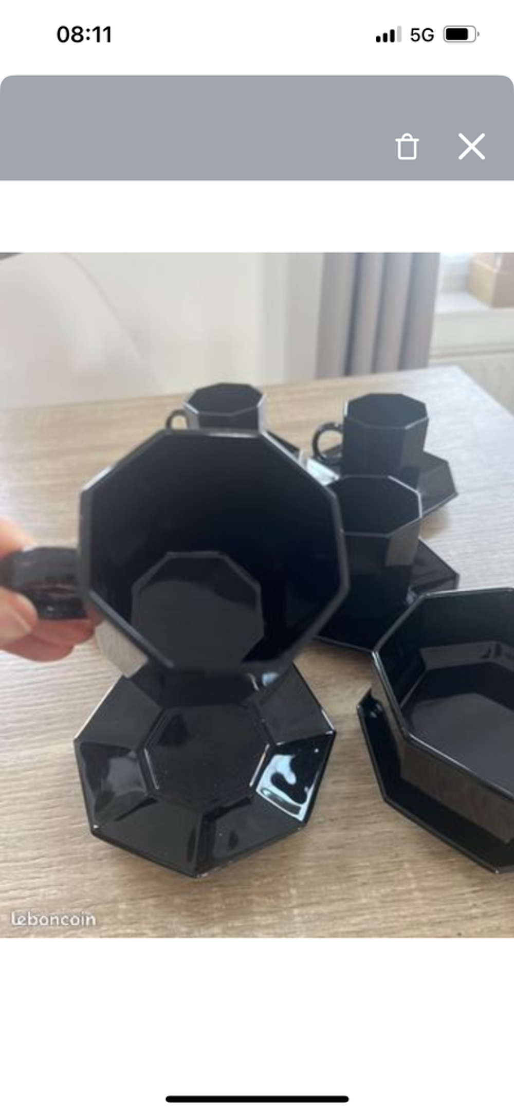 Service &agrave; caf&eacute; et &agrave; th&eacute; Arcopal noire avec sucrier Cuisine