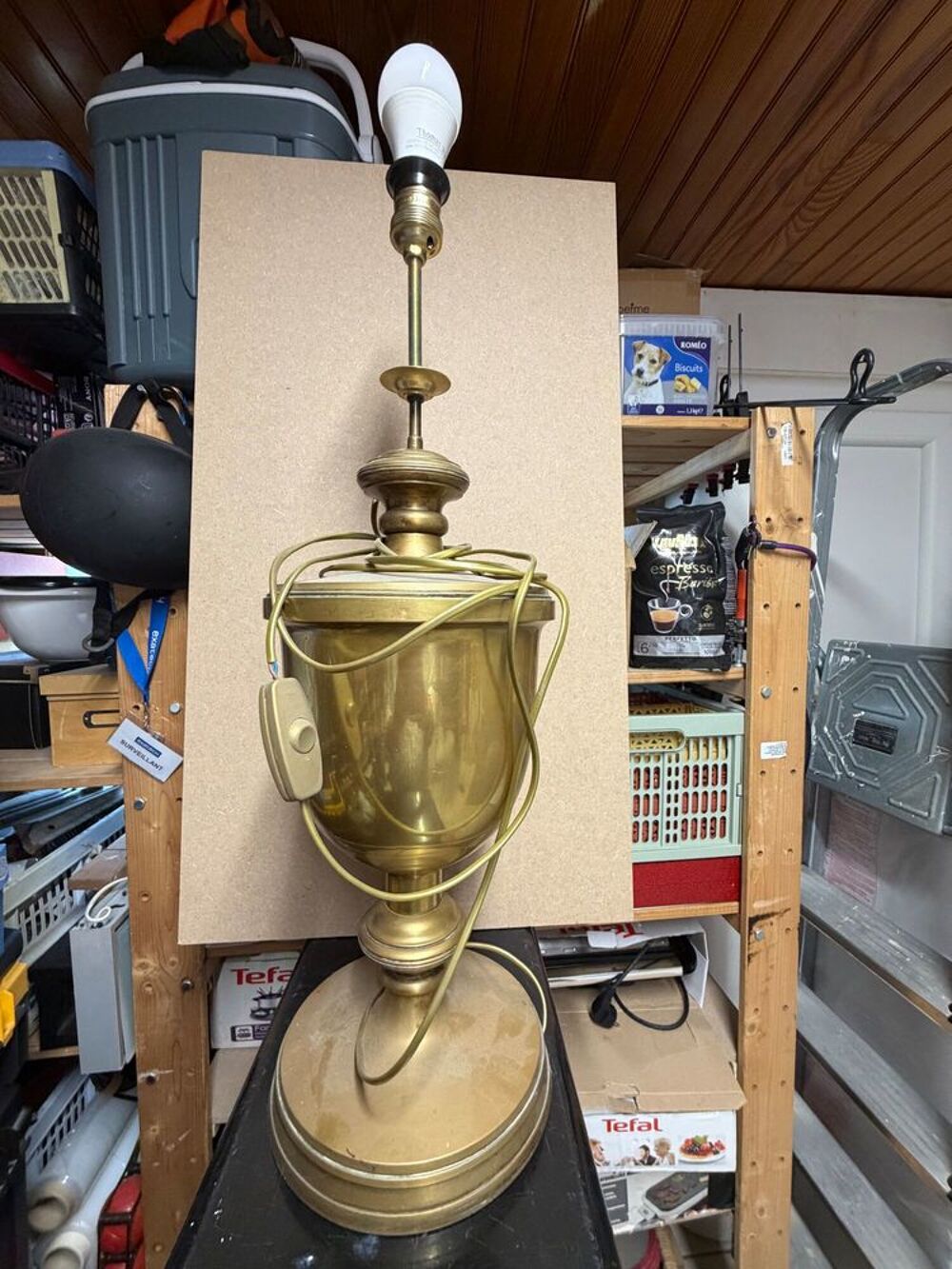 pied de lampe en laiton hauteur 70 cm Décoration