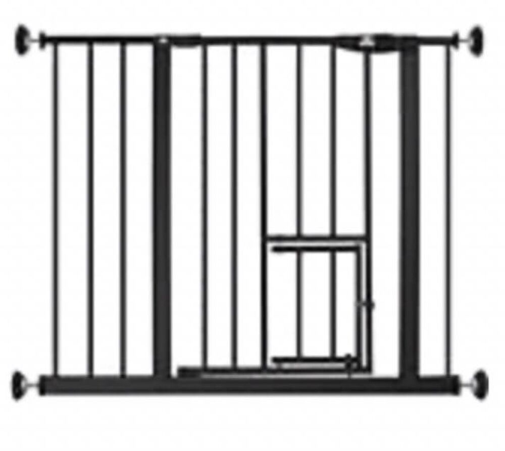 Barri&egrave;re de s&eacute;curit&eacute; enfant noire avec petit portillon pour Mobilier enfants
