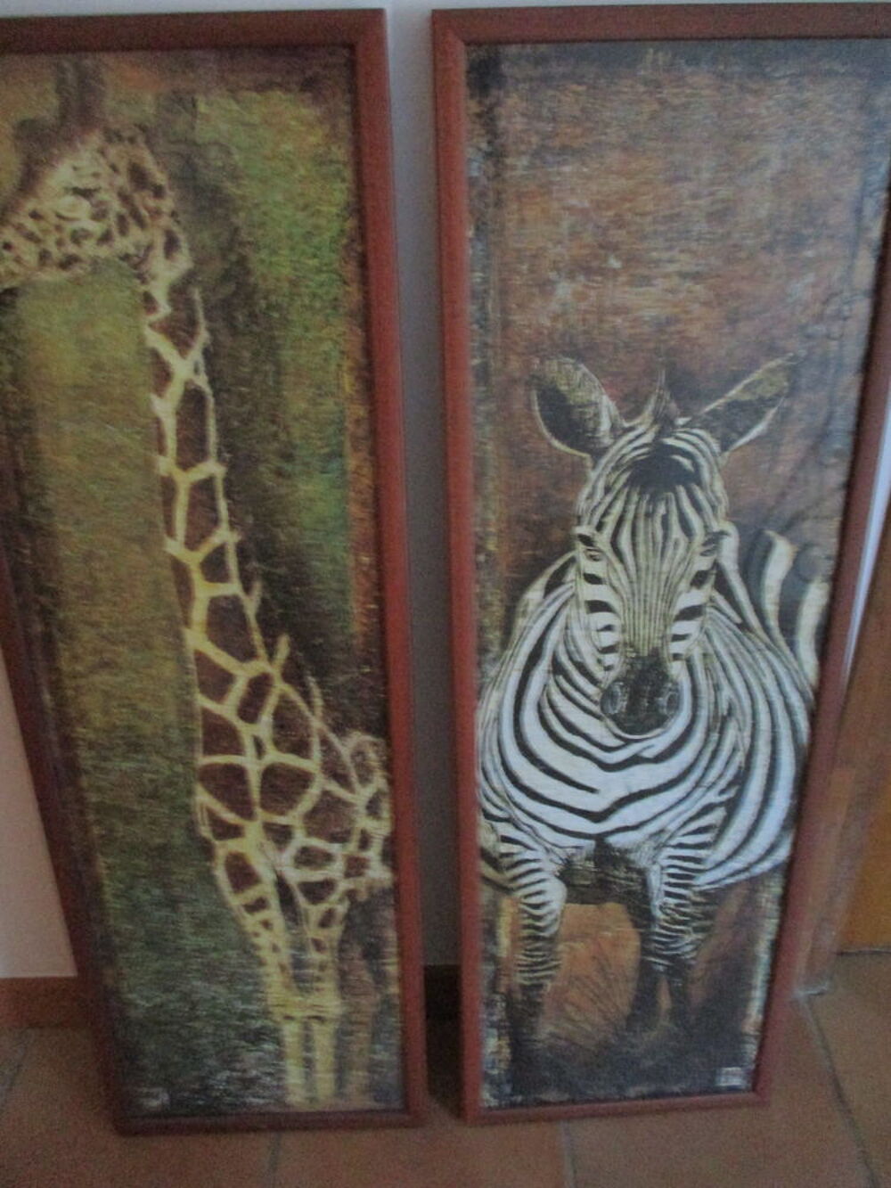 Tableaux z&egrave;bre et girafe Décoration