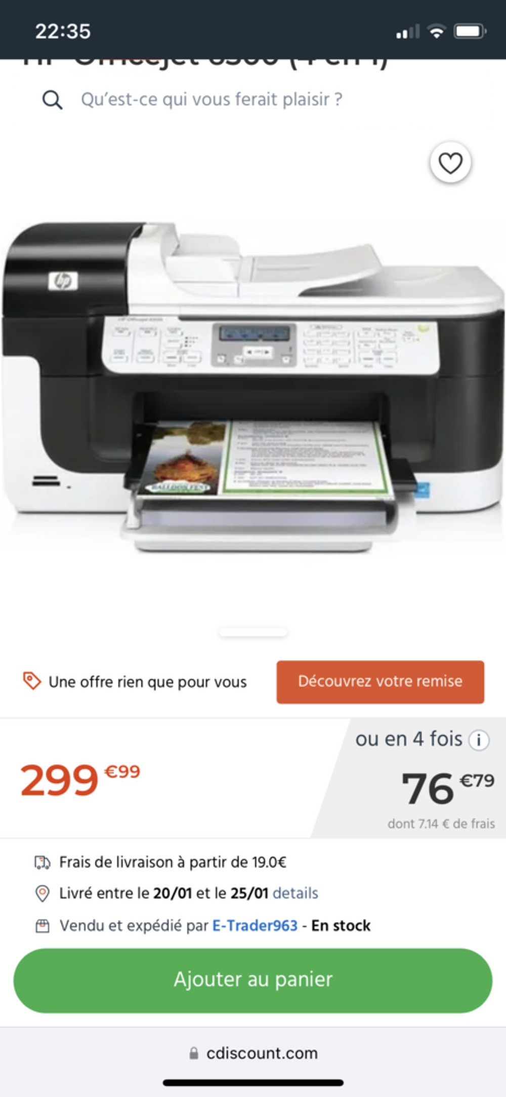 Imprimante HP Officejet 6500 (4 en 1) Matériel informatique