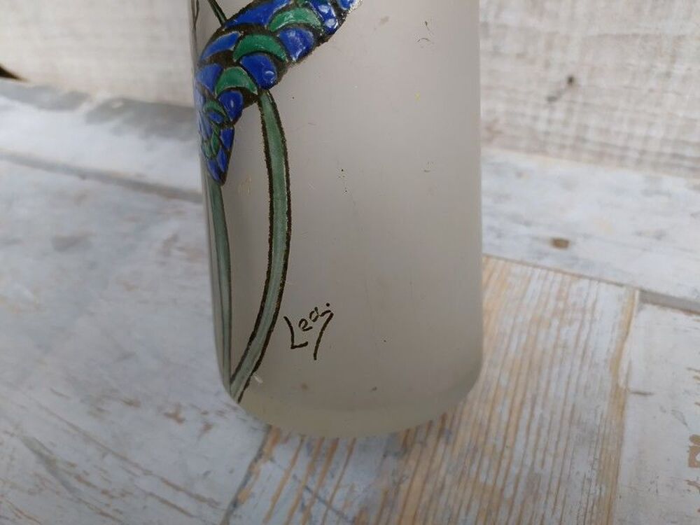 Vase Verre Art Nouveau D&eacute;cor Papillons Sign&eacute; Leg Legras 