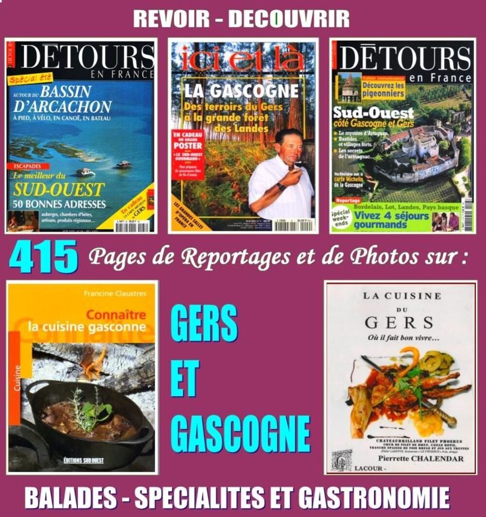 GASCOGNE - balades et cuisine - GERS Livres et BD