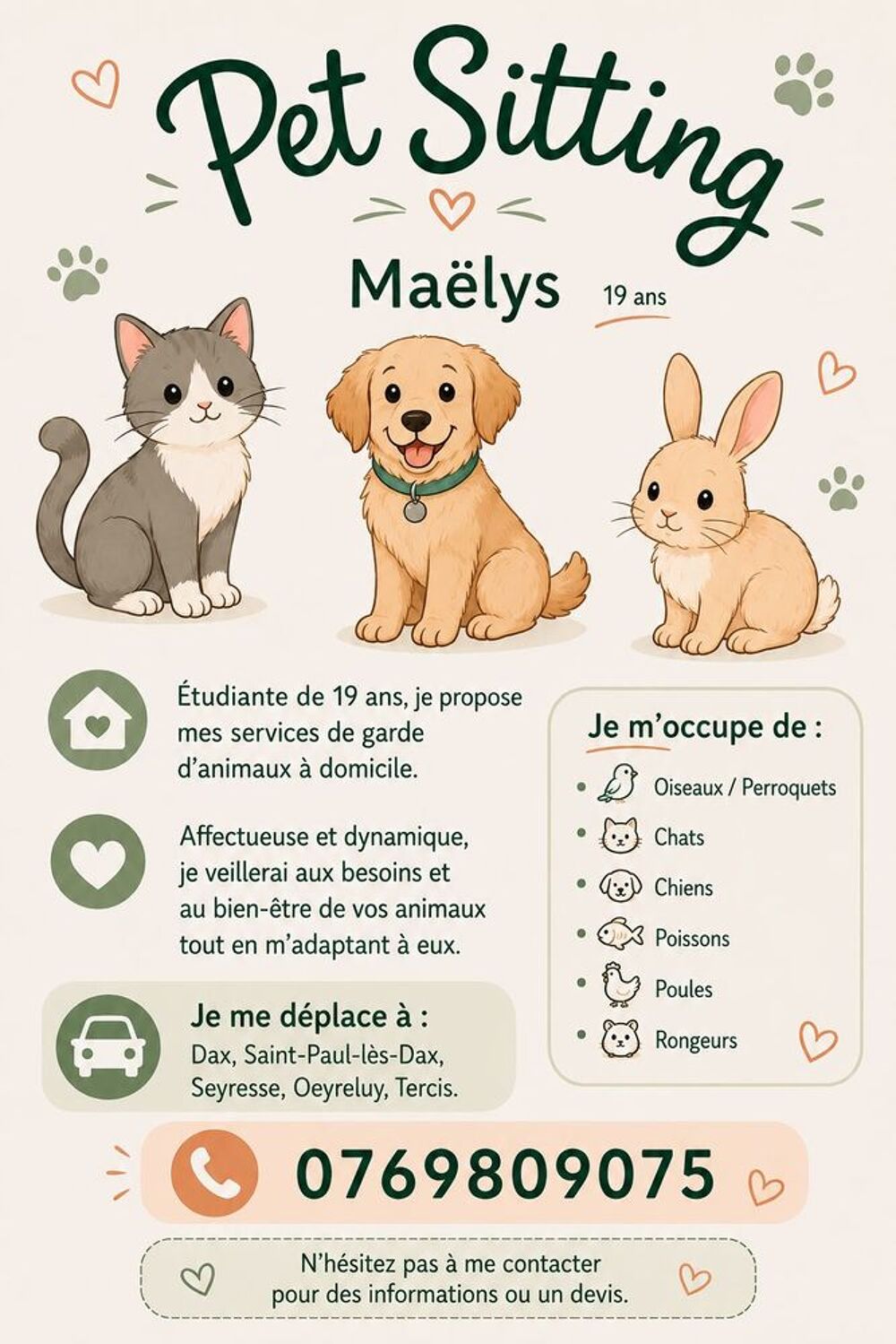  Garde d'animaux Dax 