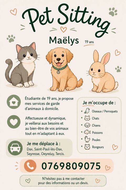 Garde d'animaux Dax 0 40100 Dax