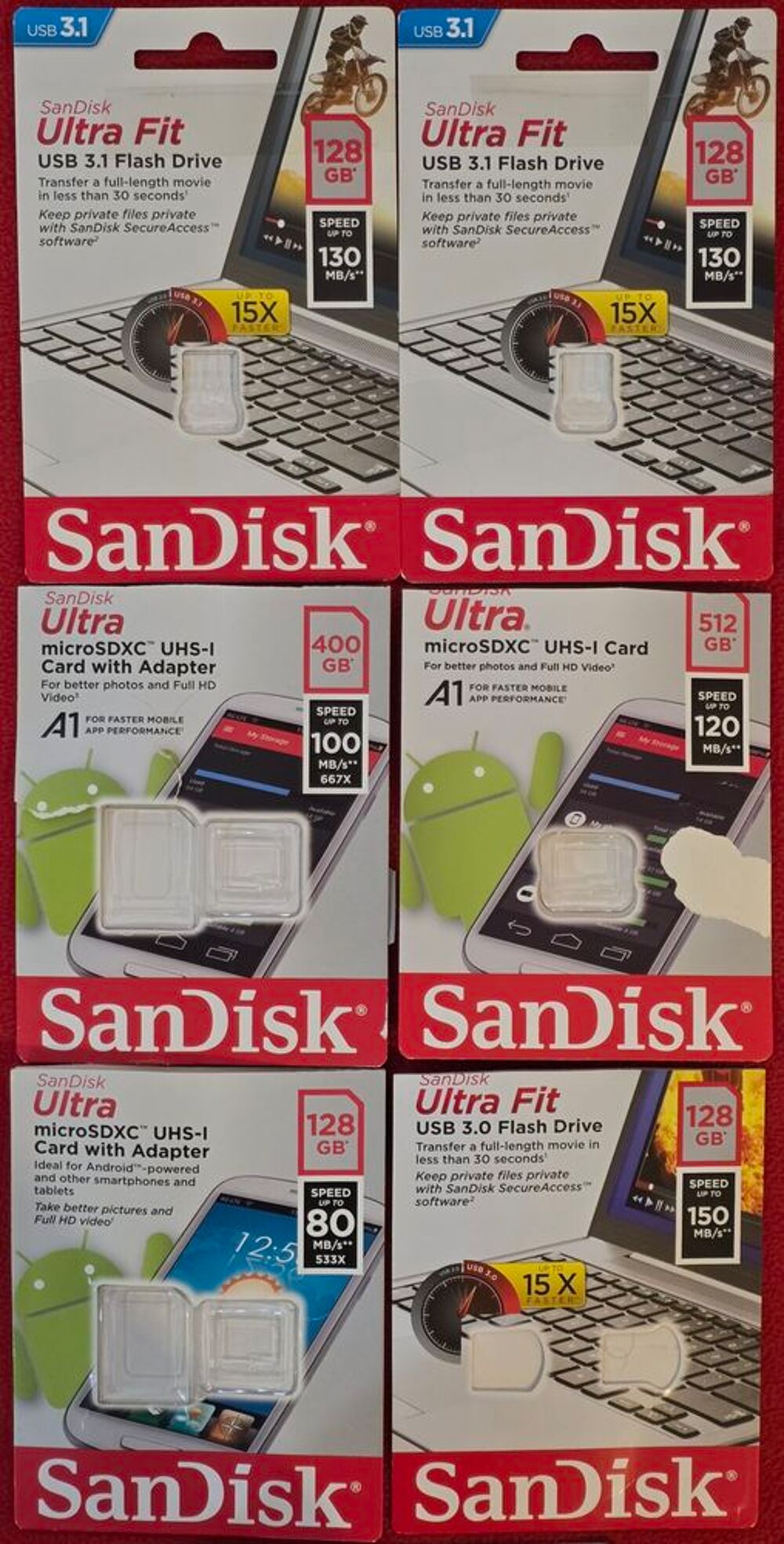 CARTE mSD SanDisk 200 GB Photos/Video/TV