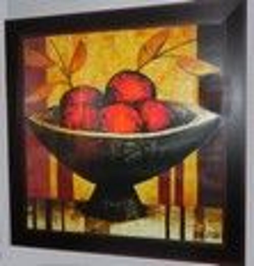 TARN - Tableau nature morte , coupe de fruits, 1.06 x 1.06 m Décoration
